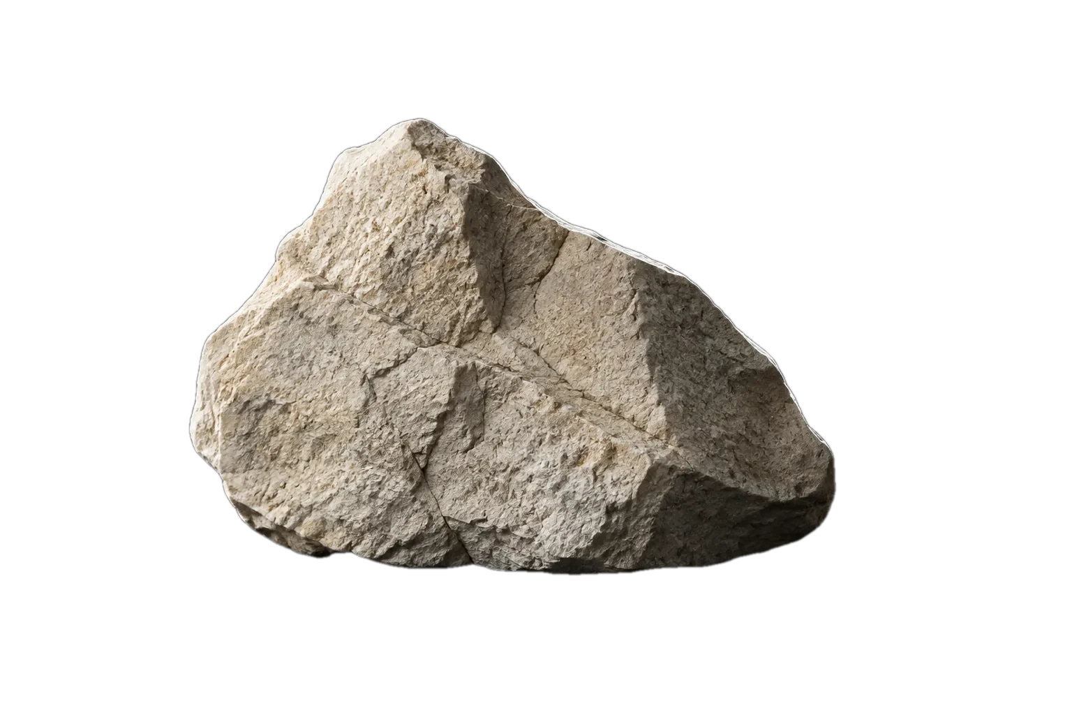One dark stone on a black studio backdrop
